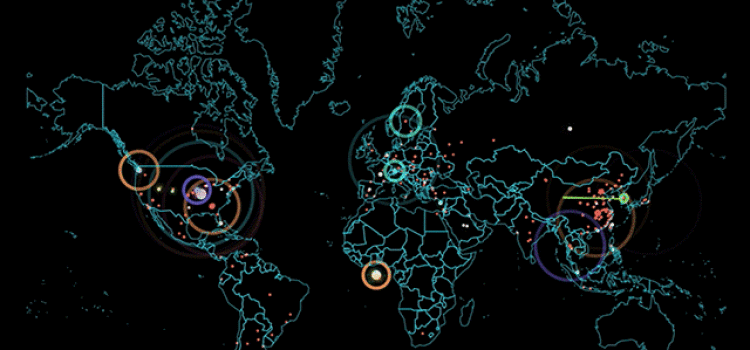 Mappa interattiva delle cyberguerre in tempo reale