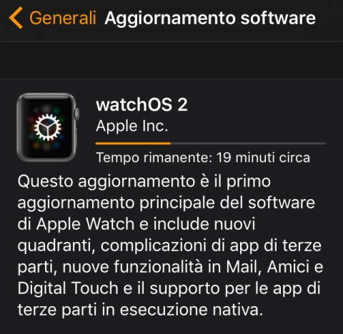 Disponibile Apple Watch OS 2
