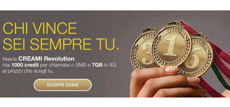 PosteMobile lancia Creami Revolution da 8€/mese con 1000 crediti e 7GB
