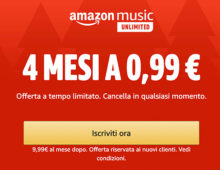 Amazon Music Unlimited a soli 0,99 euro per 4 mesi
