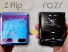 Galaxy Z Flip vs Motorola Razr nel test di caduta