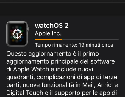 Disponibile Apple Watch OS 2