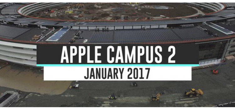 Apple Campus 2 mostrato nel primo video del 2017 con un drone