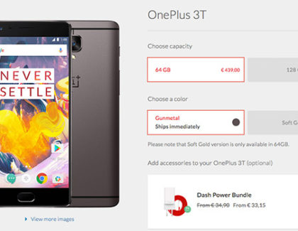 OnePlus 3T Gunmetal da 64GB dal 24 gennaio con spedizione immediata
