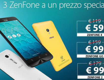ASUS propone tre modelli di Zenfone a prezzo scontato