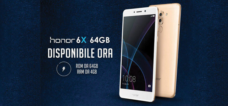 Honor 6X, in vendita a 299€ con 4GB e 64GB di storage