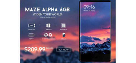 Maze Alpha in offerta a 209$, con 6GB di RAM, borderless ed Helio P25