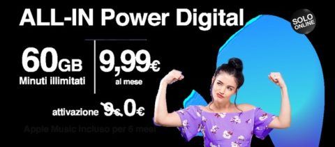 Tre Italia lancia ALL-IN Power Digital, minuti illimitati e 60GB a 9,99 euro