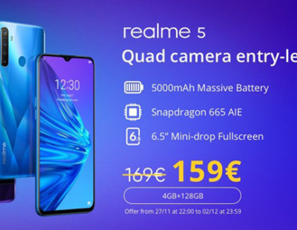 Realme 5 in offerta a 159 euro in Italia